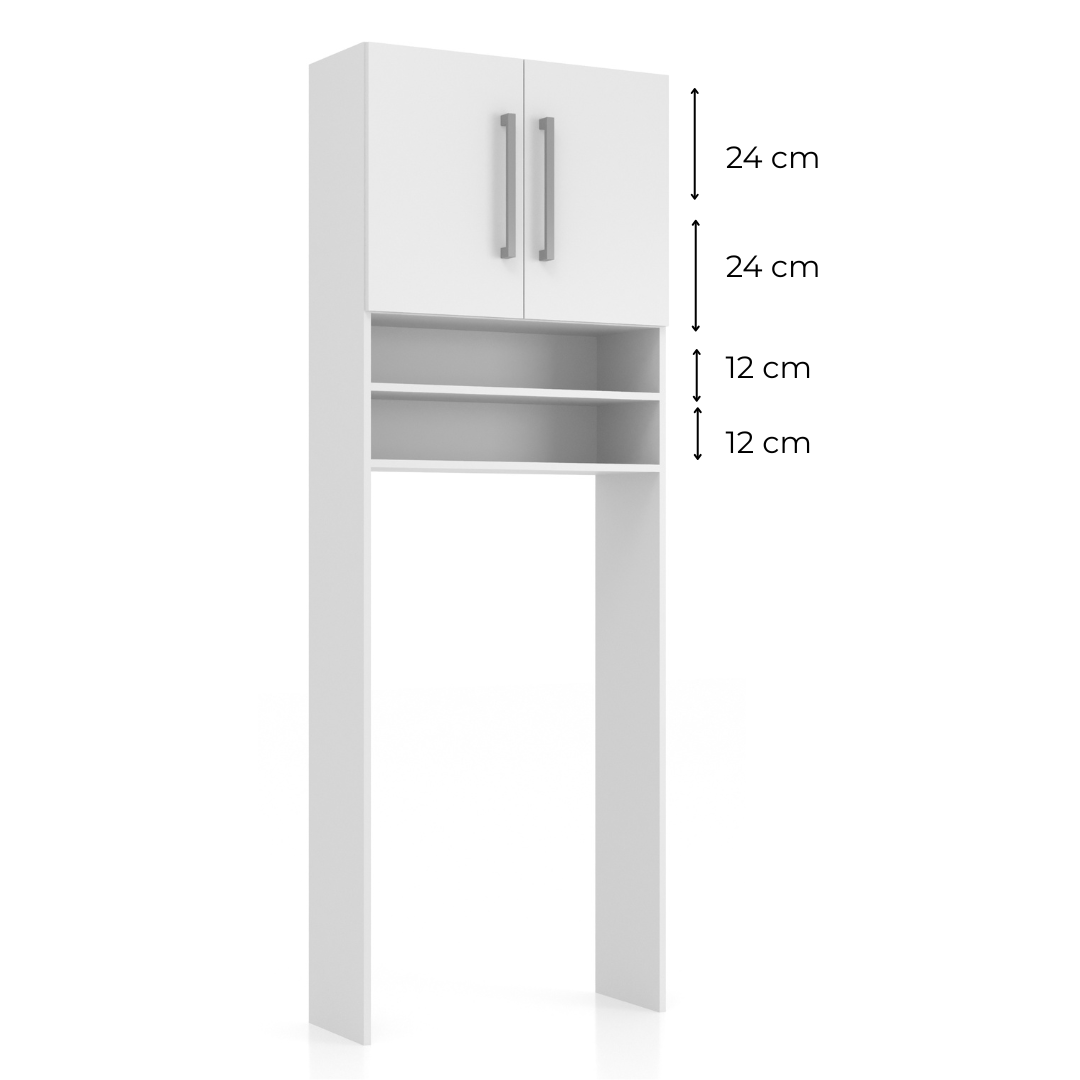 Organizador Logia Lavadora 2 Puertas 2 Nichos Blanco