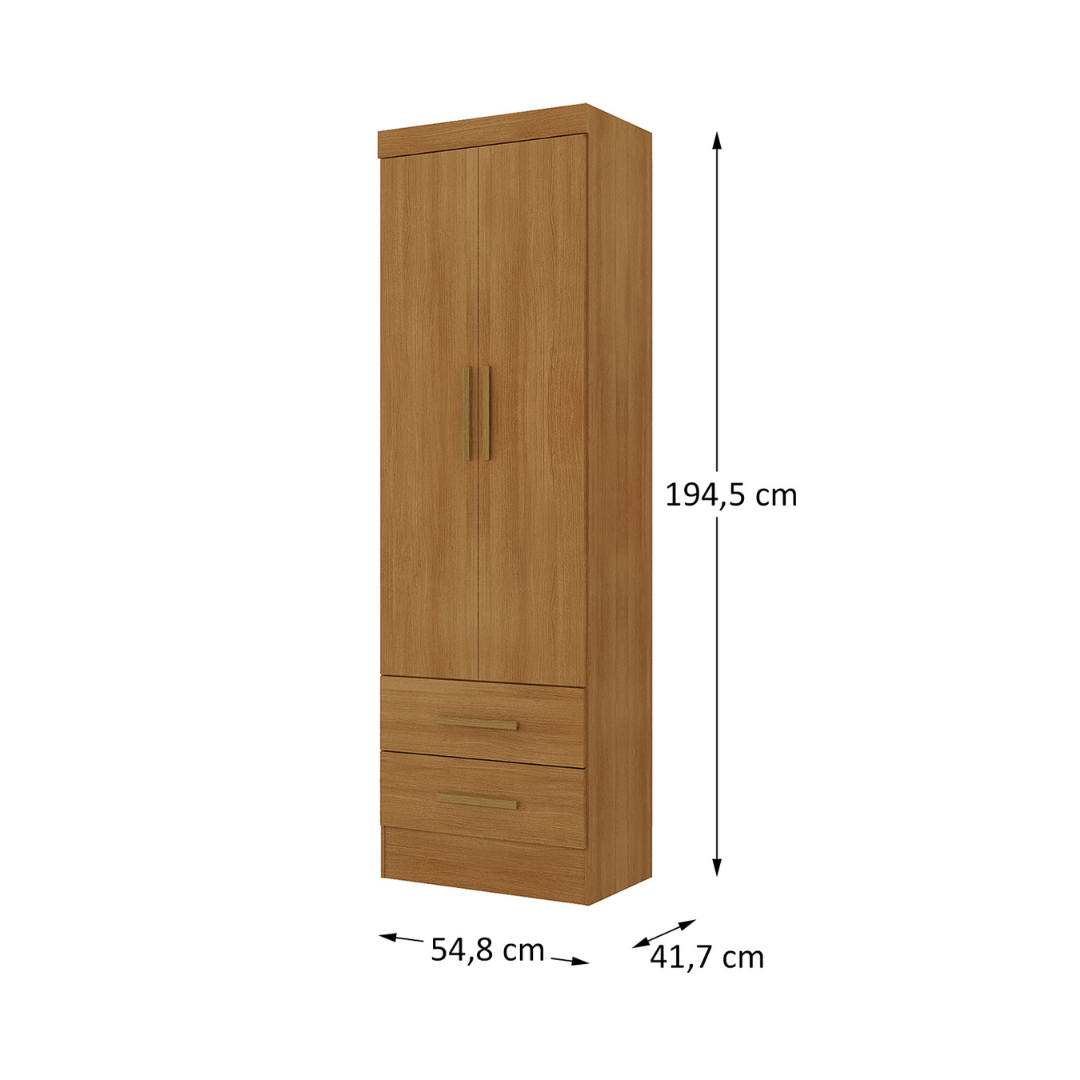 Combo 2 Closet 2 puertas 2 cajones Canela