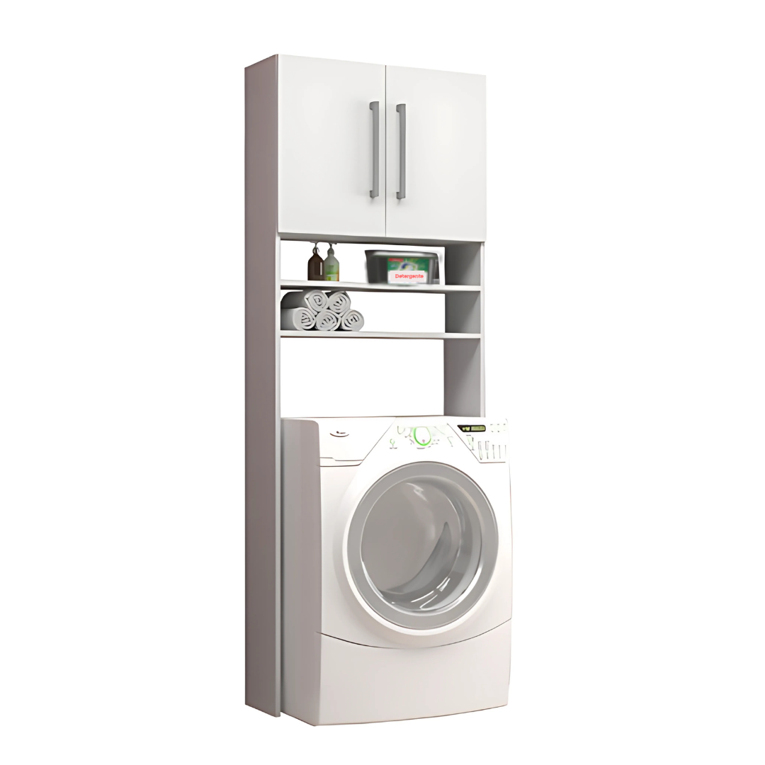 Organizador Logia Lavadora 2 Puertas 2 Nichos Blanco