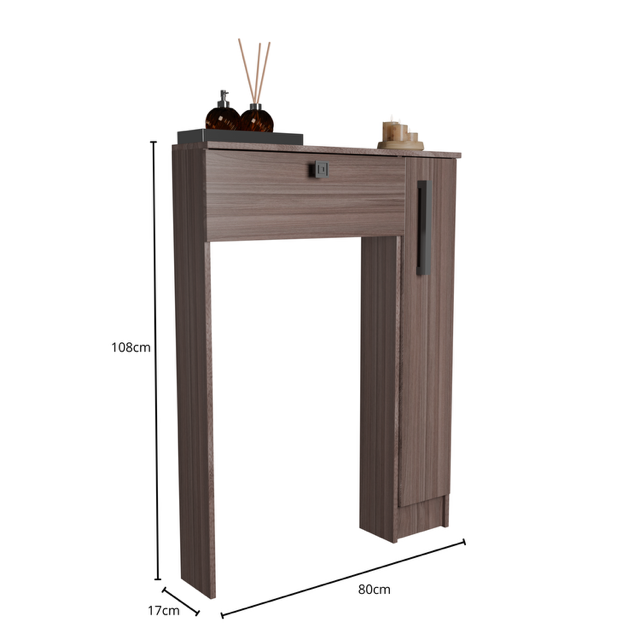 Combo Baño Mueble 1 puerta 2 nichos + Organizador WC Smoke