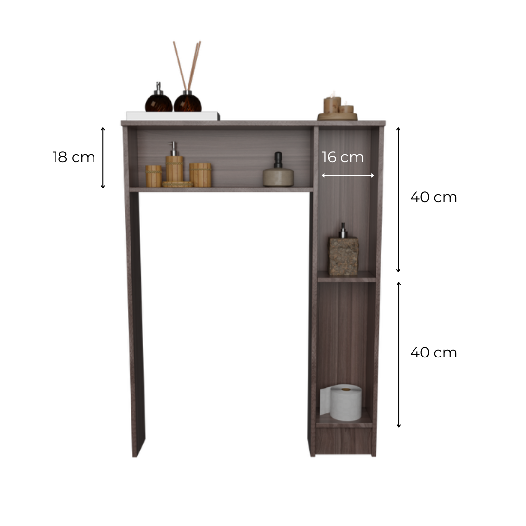 Combo Baño Mueble 1 puerta 2 nichos + Organizador WC Smoke