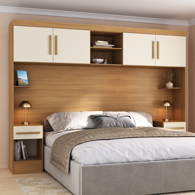 Set Modular Trasera Aéreo Veladores Canela Off White