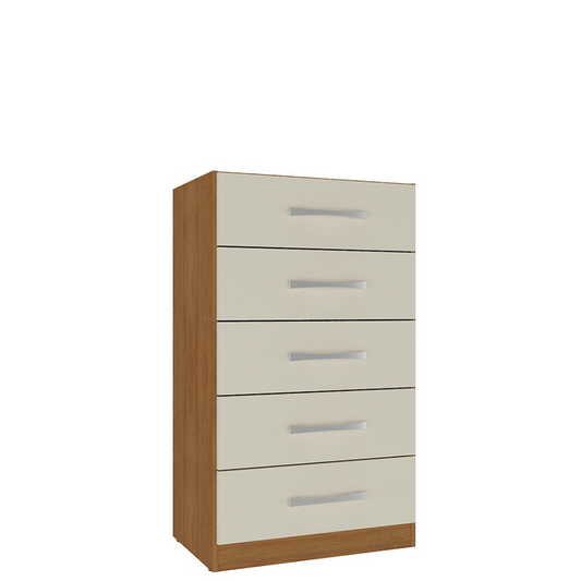Cómoda 5 cajones Canela Off White