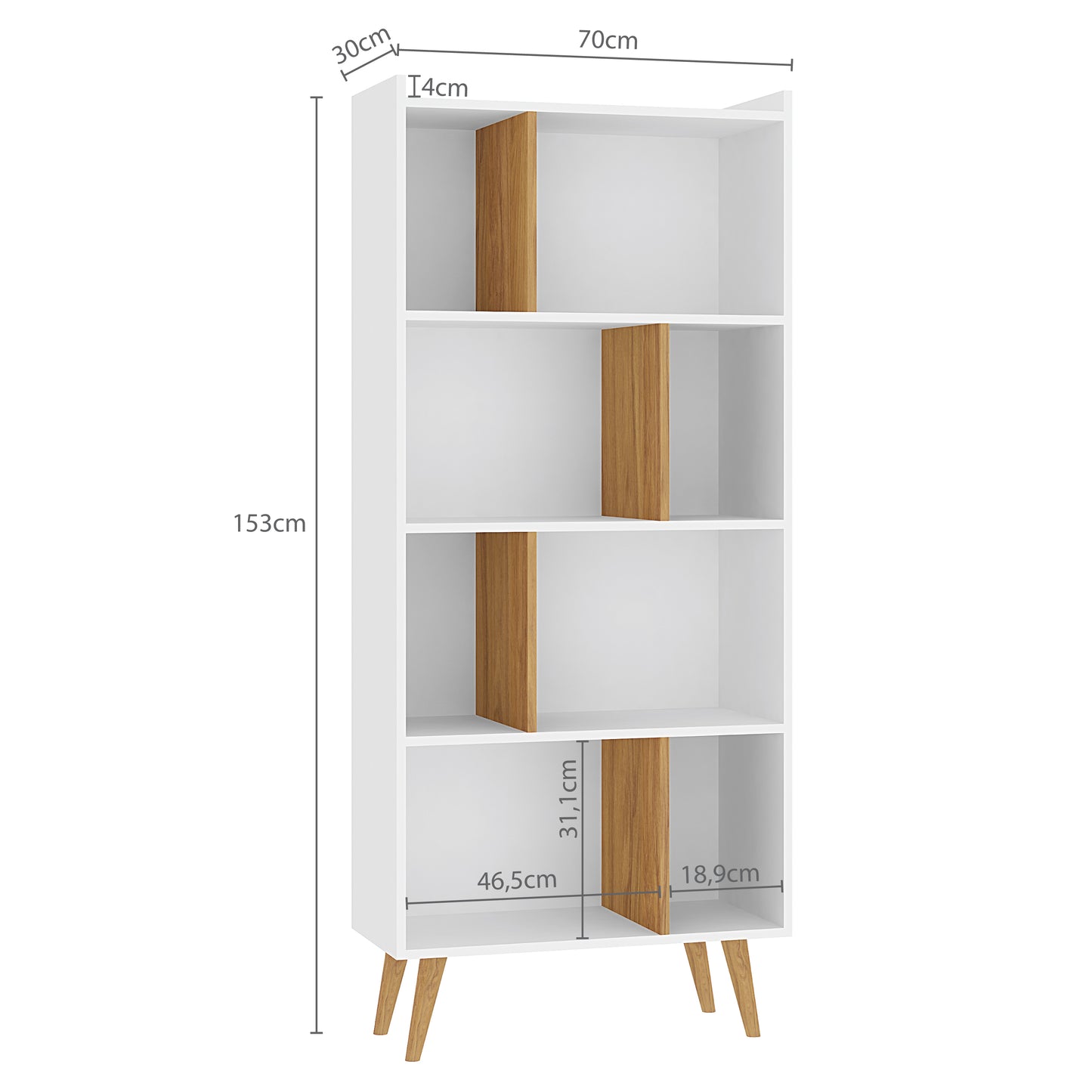 Estante 8 nichos Blanco Nogal