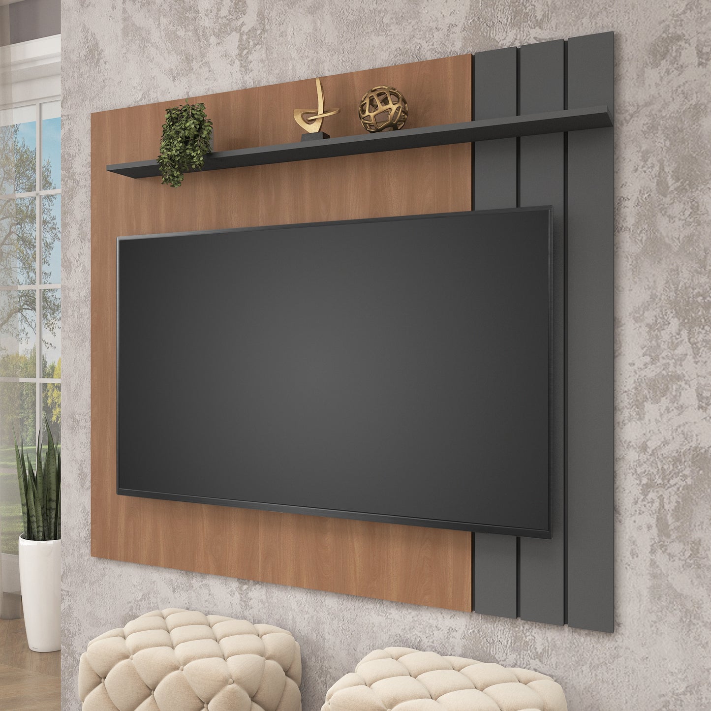 Panel TV Café Gris Repisa