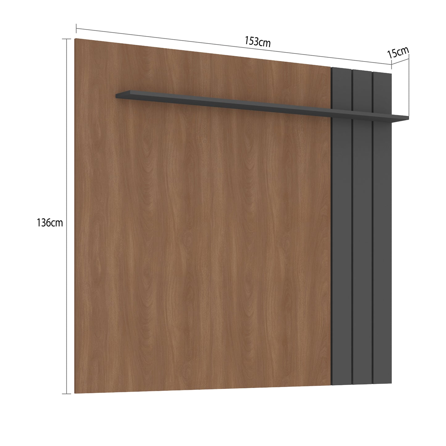 Combo Panel + Rack TV 1 puerta Café Gris