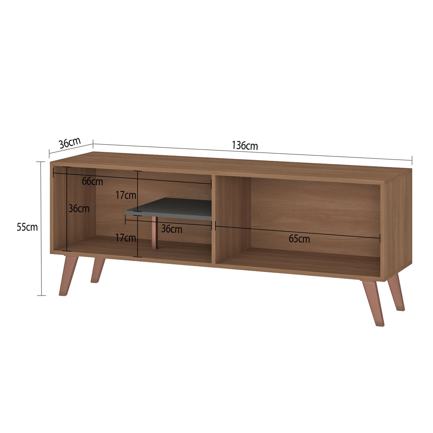 Combo Panel + Rack TV 1 puerta Café Gris
