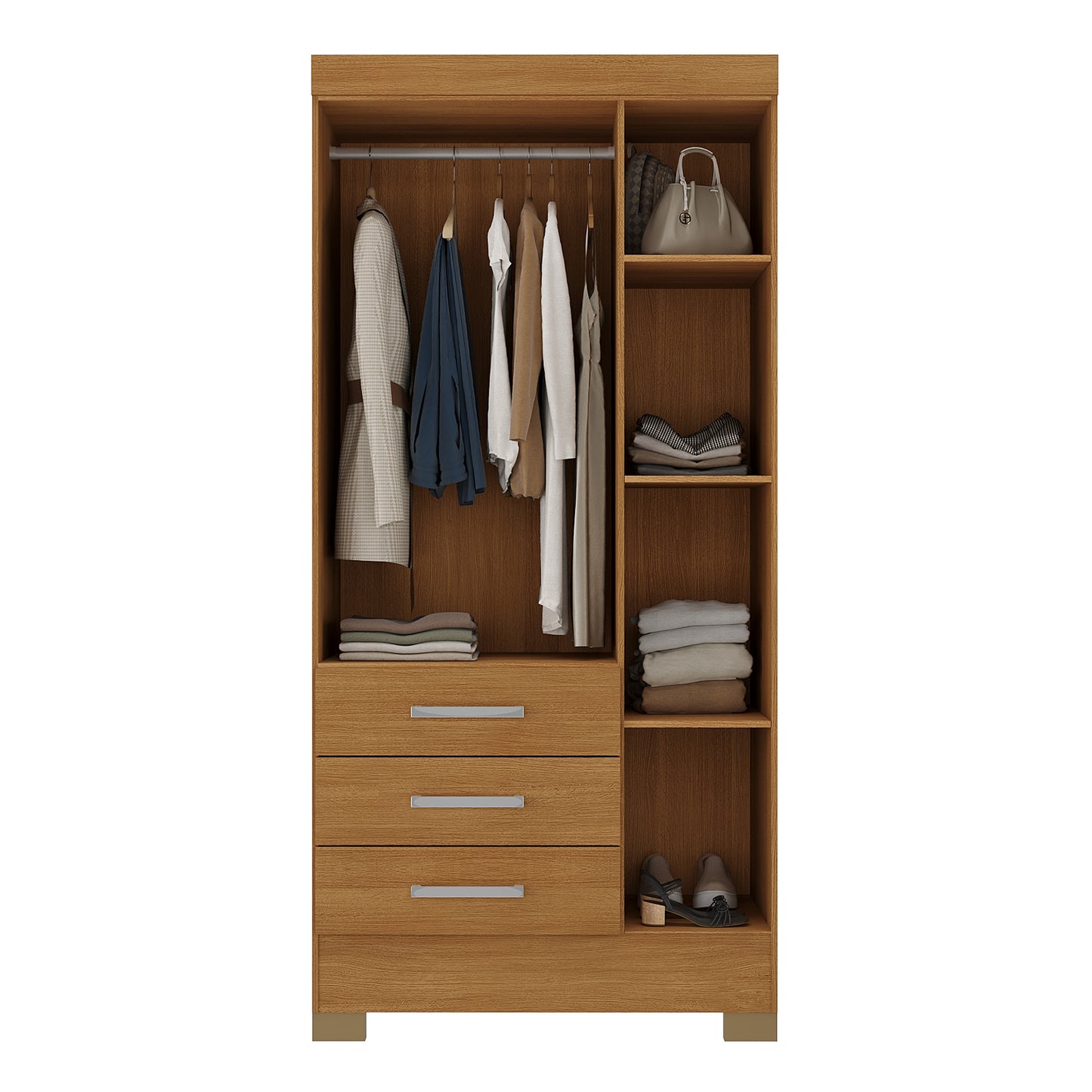 Closet 3 puertas 3 cajones Canela