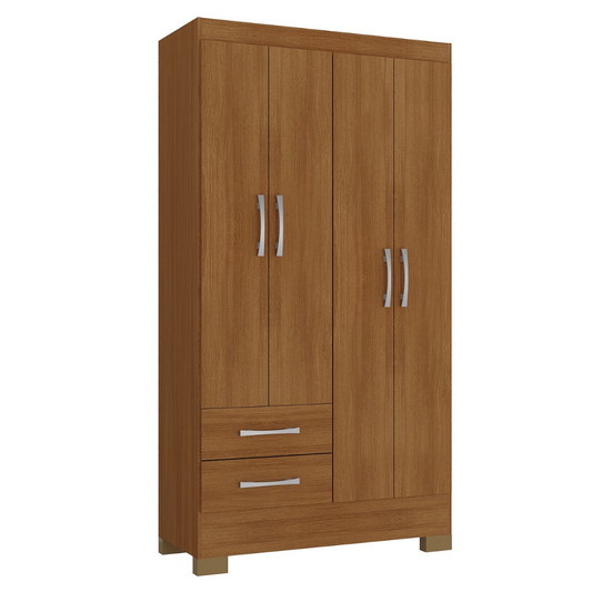 Closet 4 puertas 2 cajones Canela
