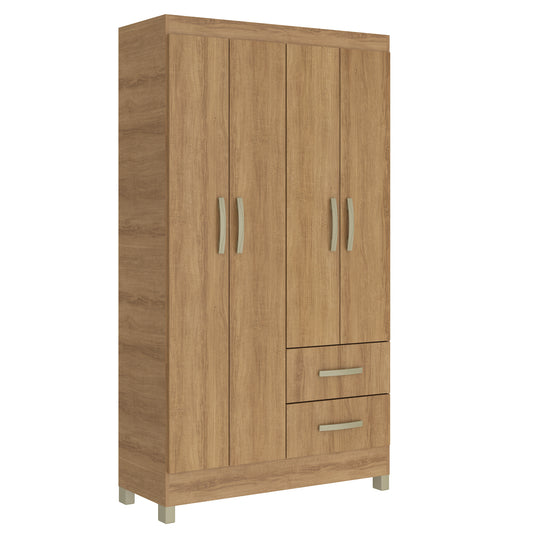 Closet 4 puertas 2 cajones Miel