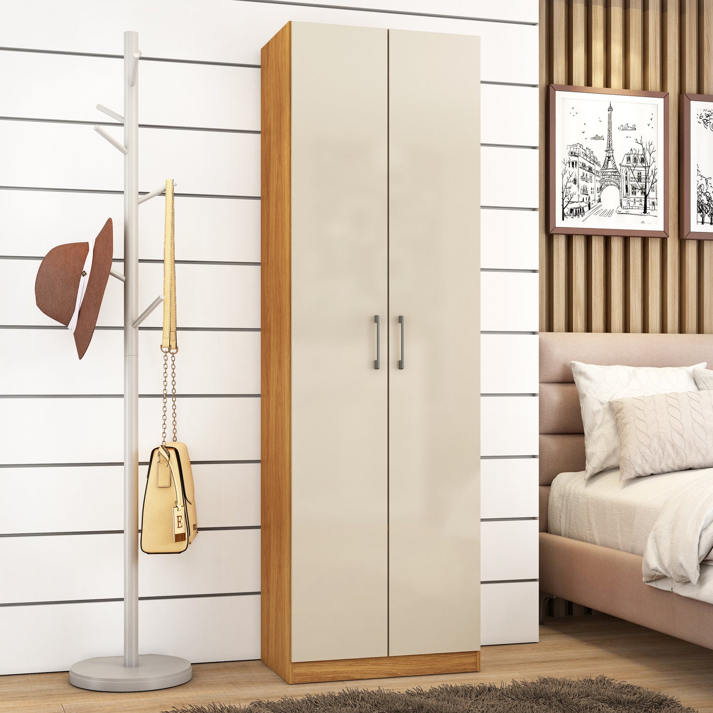 Organizador Closet 2 puertas Canela Off White