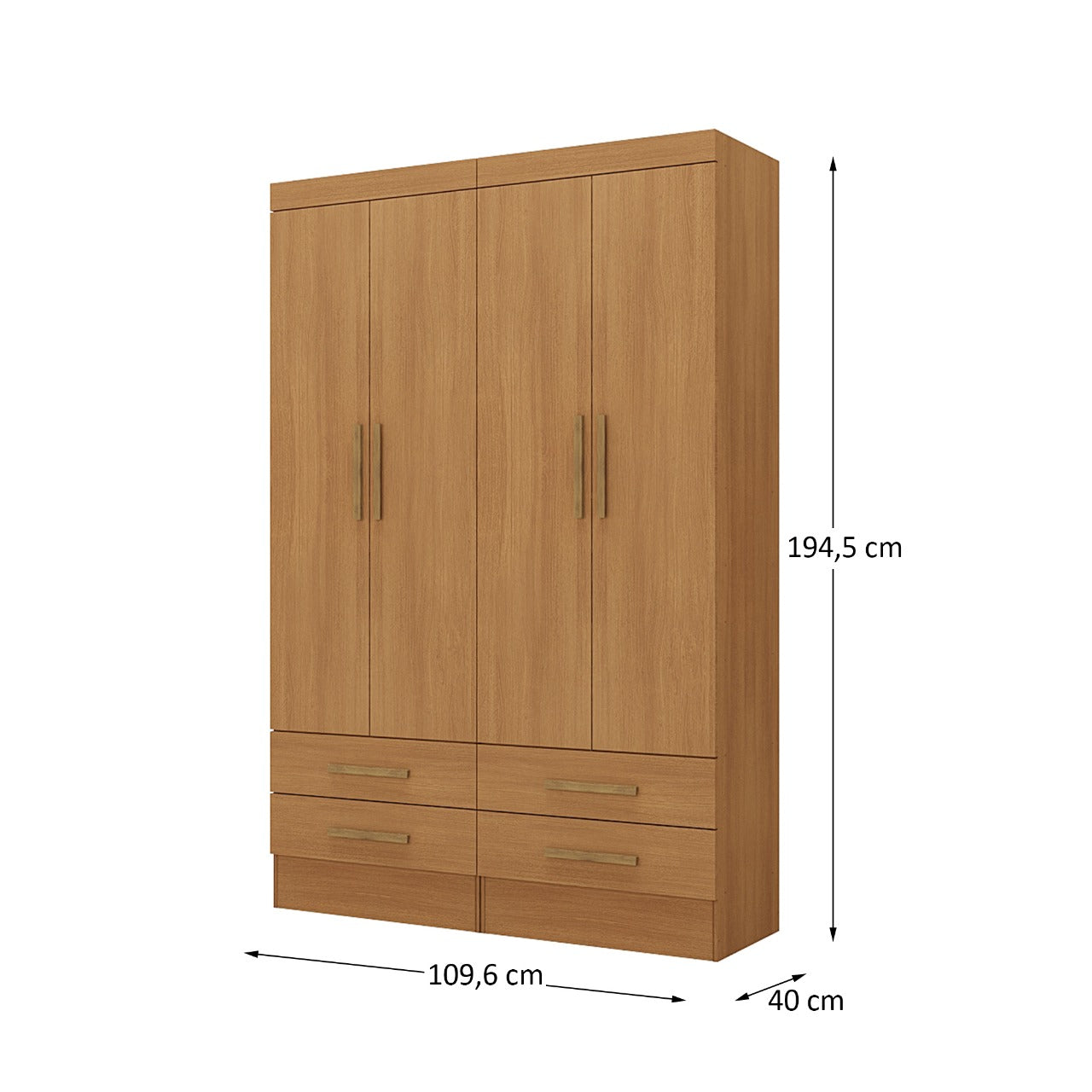 Combo 2 Closet 2 puertas 2 cajones Canela