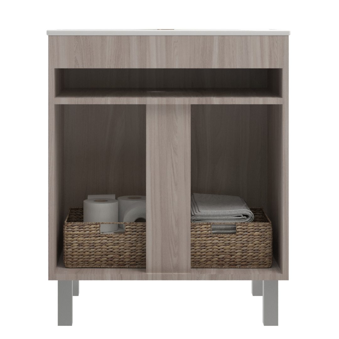 Combo Baño Mueble 2 puertas + Organizador WC Malbec Blanco