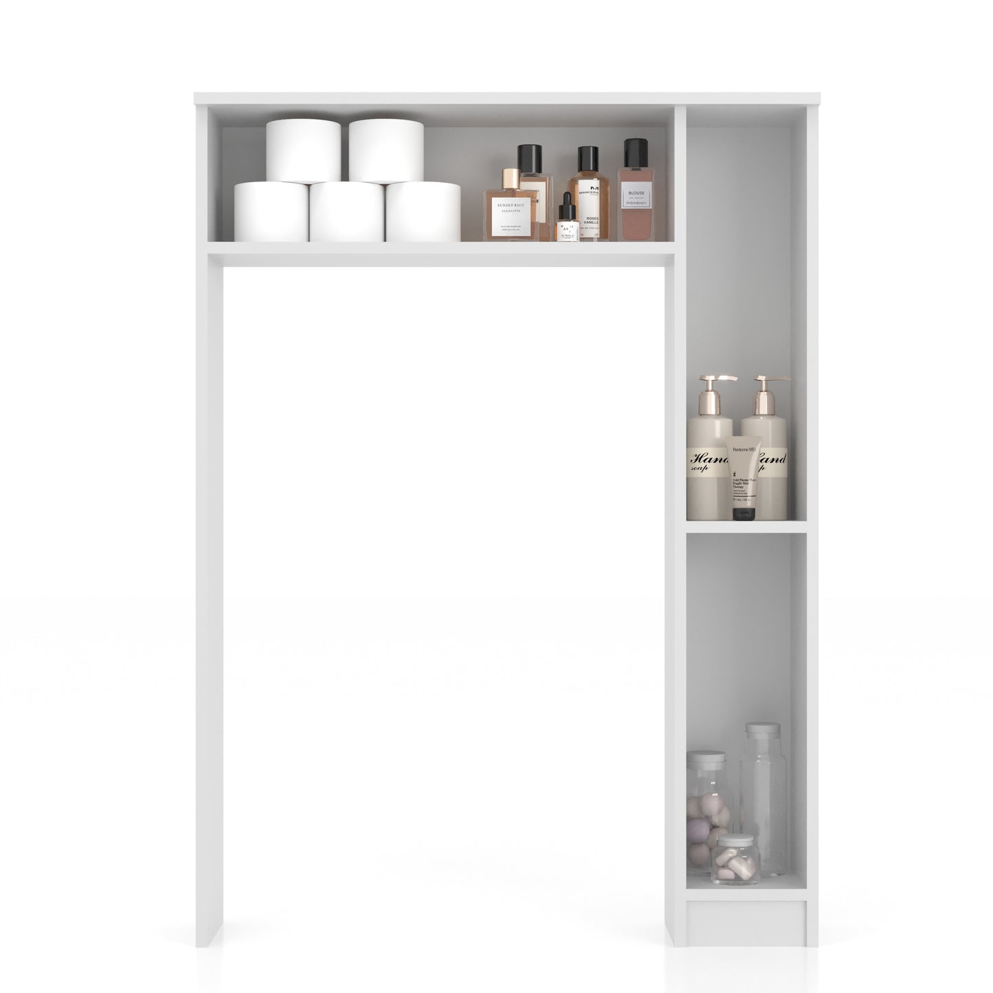 Combo Baño Mueble 2 puertas + Organizador WC Malbec Blanco