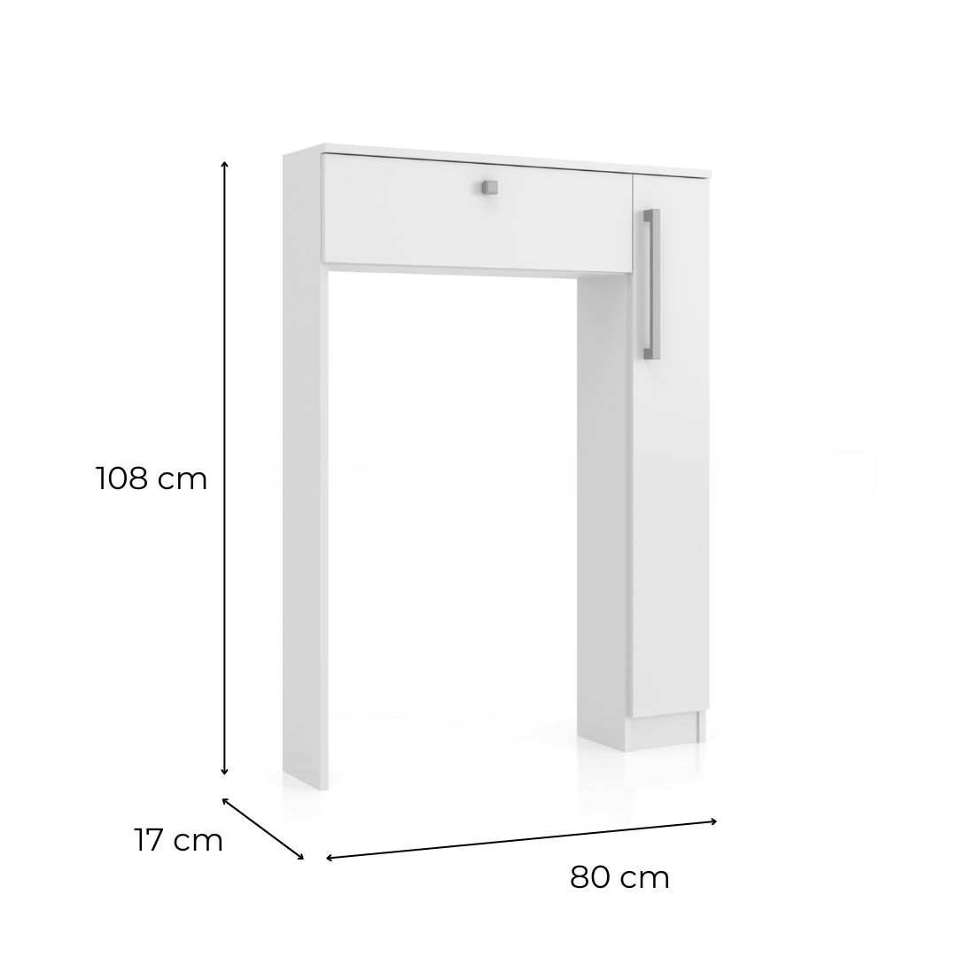 Combo Baño Mueble 2 puertas + Organizador WC Malbec Blanco