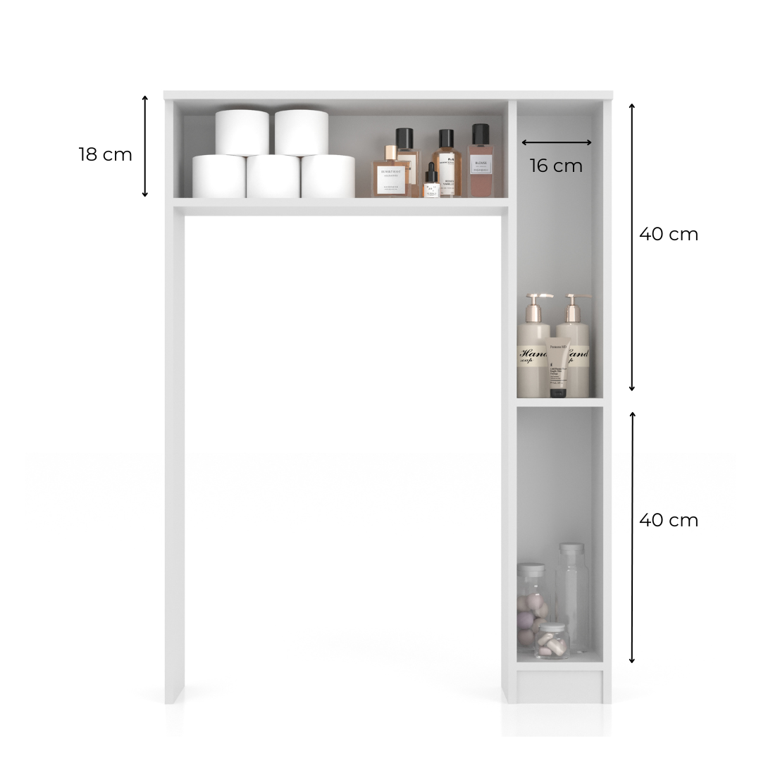 Combo Baño Mueble 2 puertas + Organizador WC Malbec Blanco