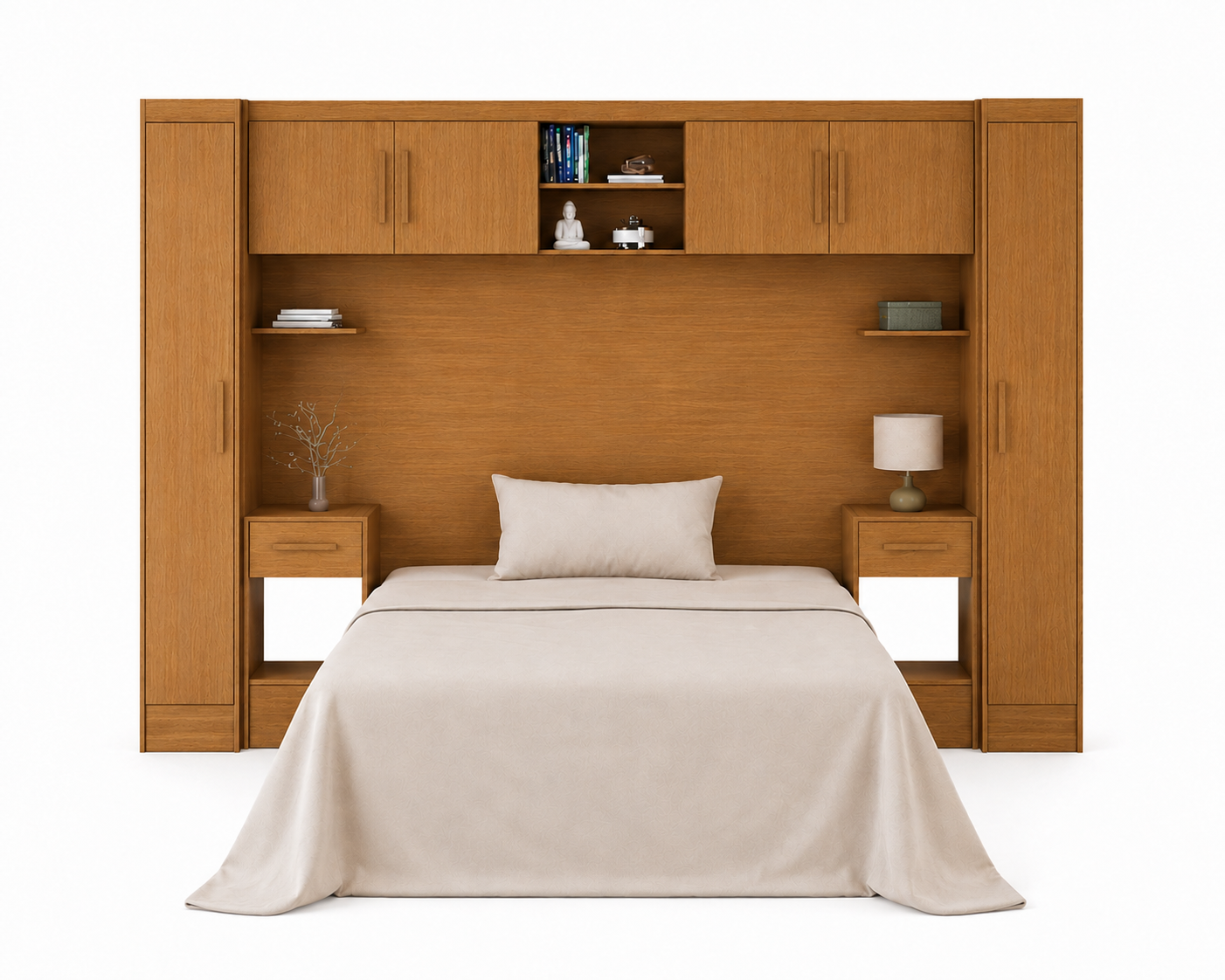 Set Trasera Aéreo Veladores + 2 Closet 1 puerta Canela