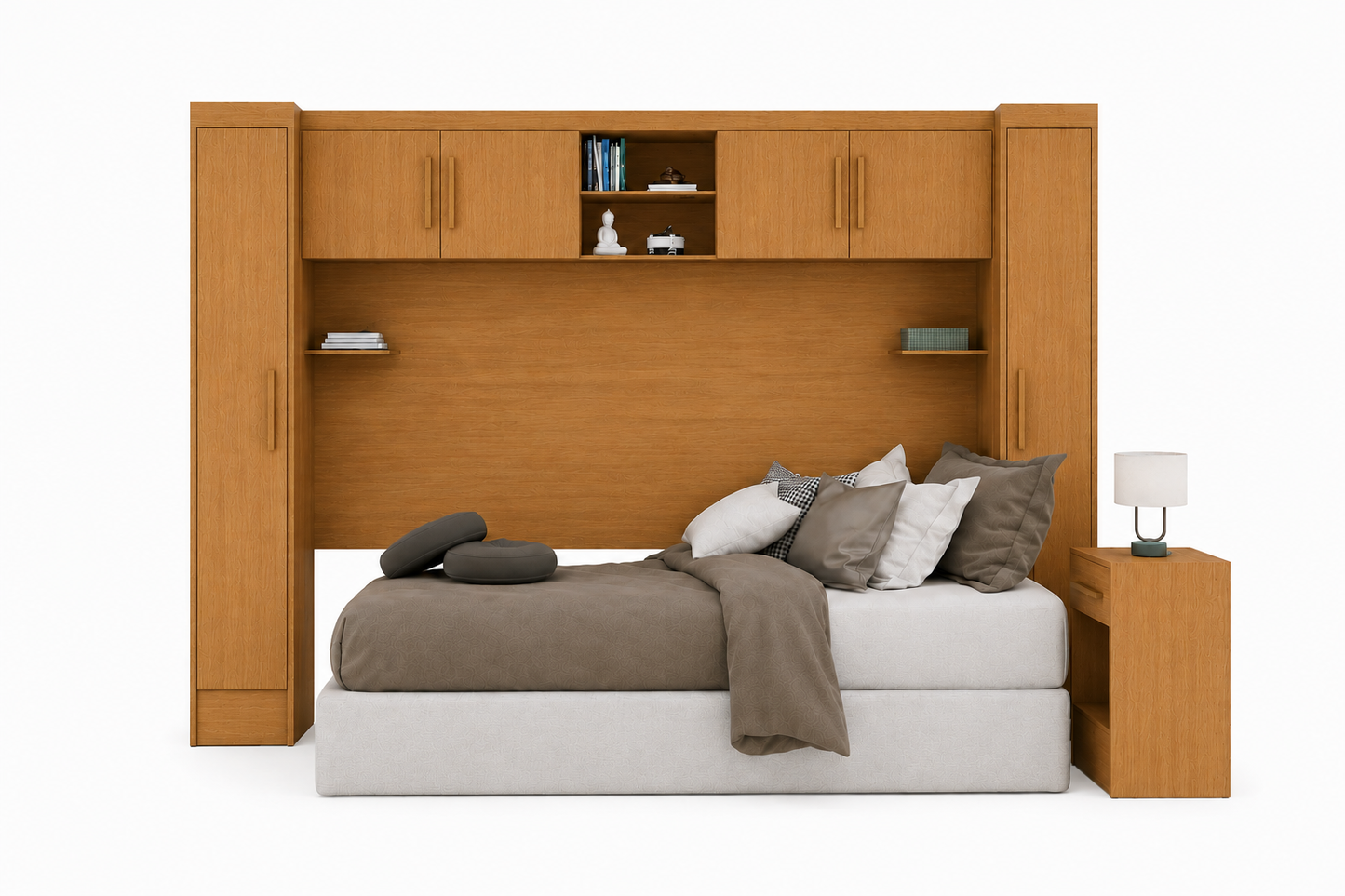 Set Trasera Aéreo Veladores + 2 Closet 1 puerta Canela