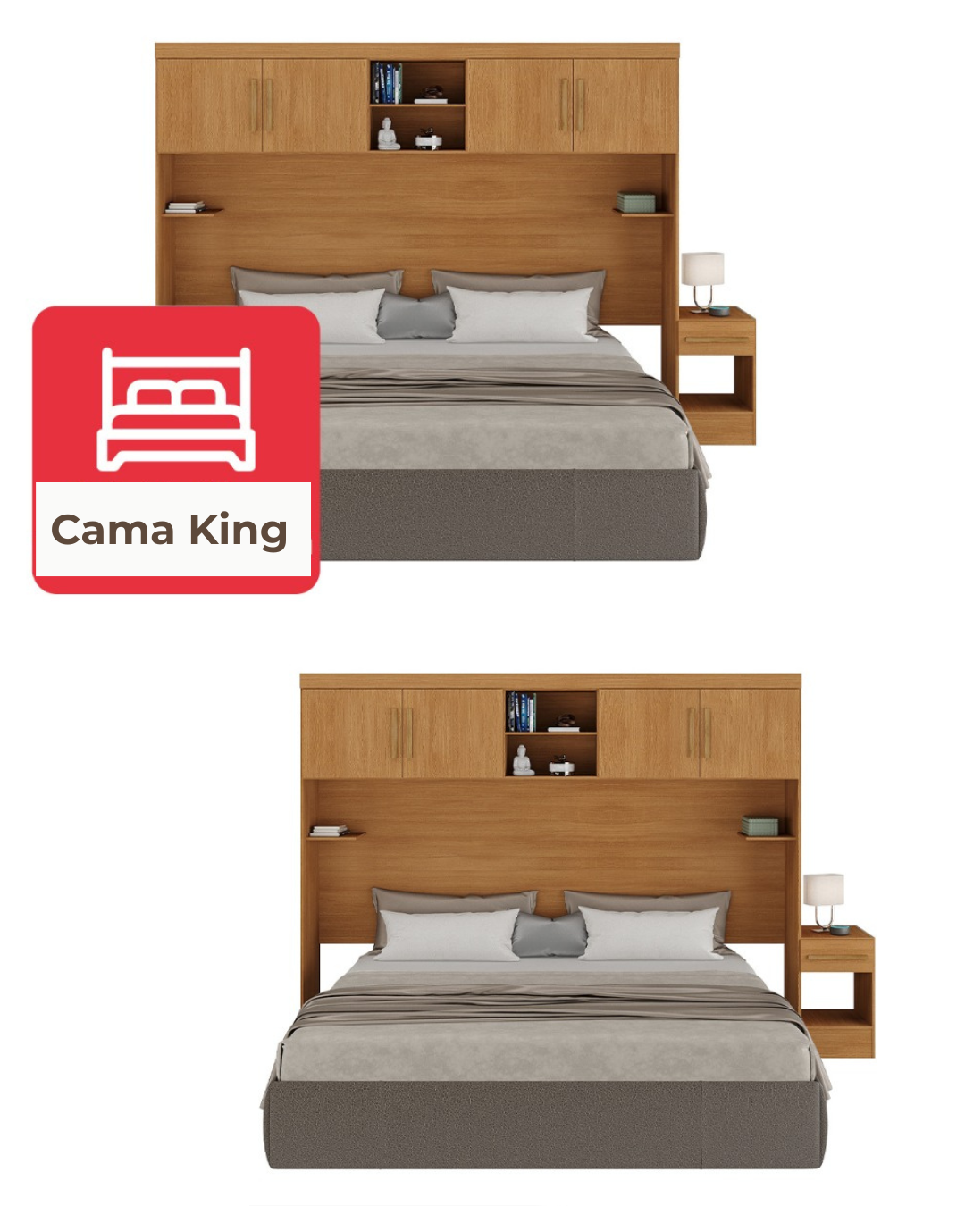 Set Modular Trasera Aéreo Veladores Canela
