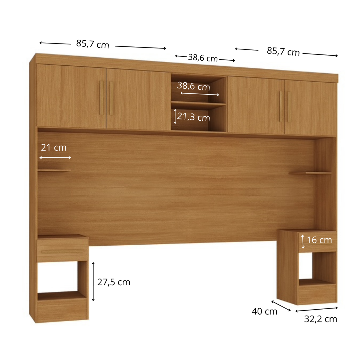 Set Modular Trasera Aéreo Veladores Canela
