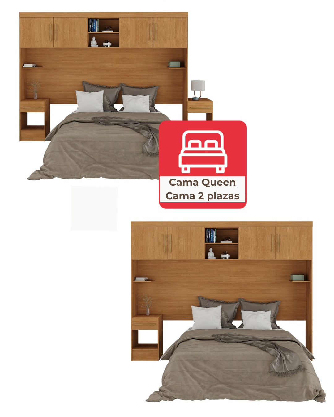 Set Modular Trasera Aéreo Veladores Canela