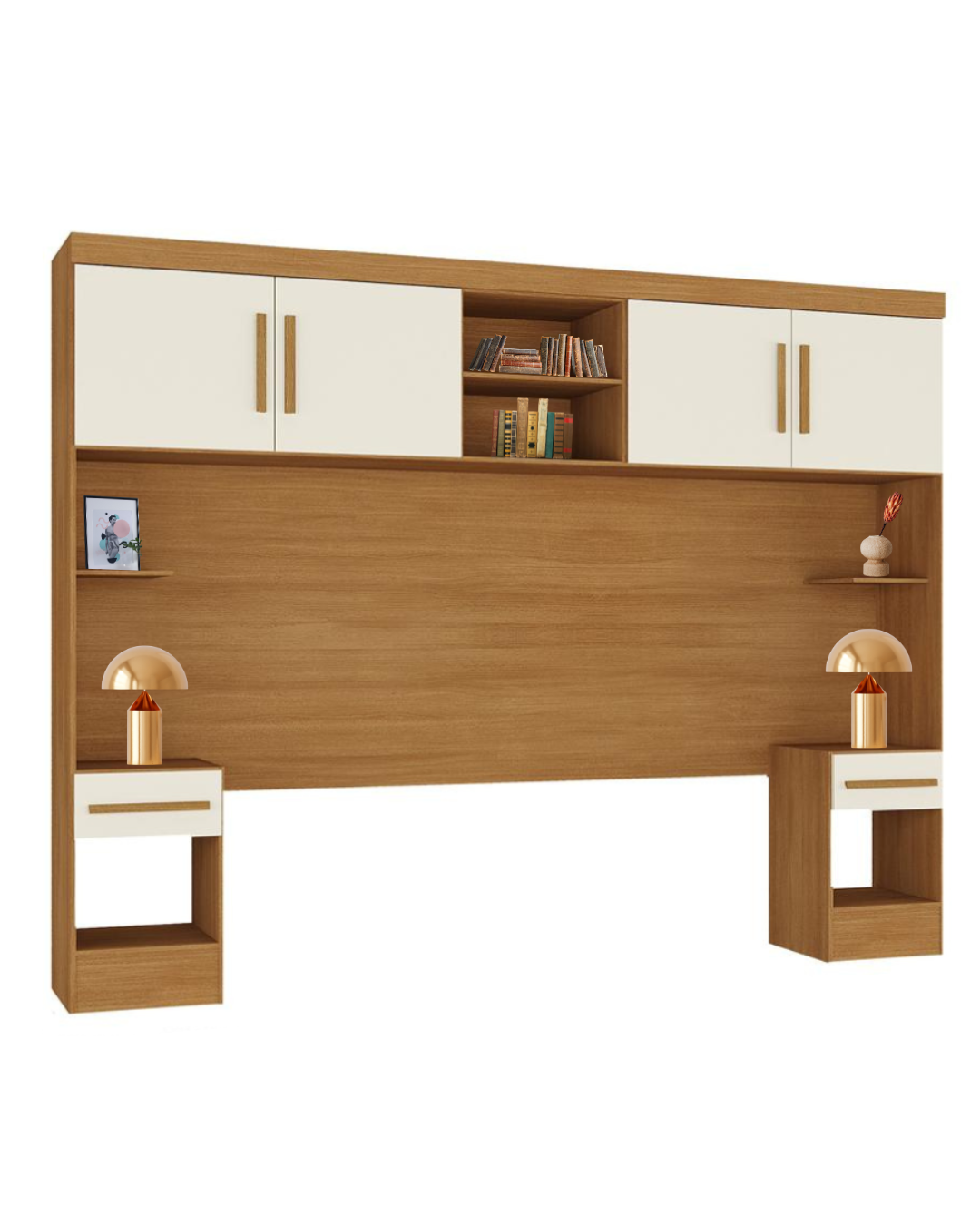 Set Modular Trasera Aéreo Veladores Canela Off White