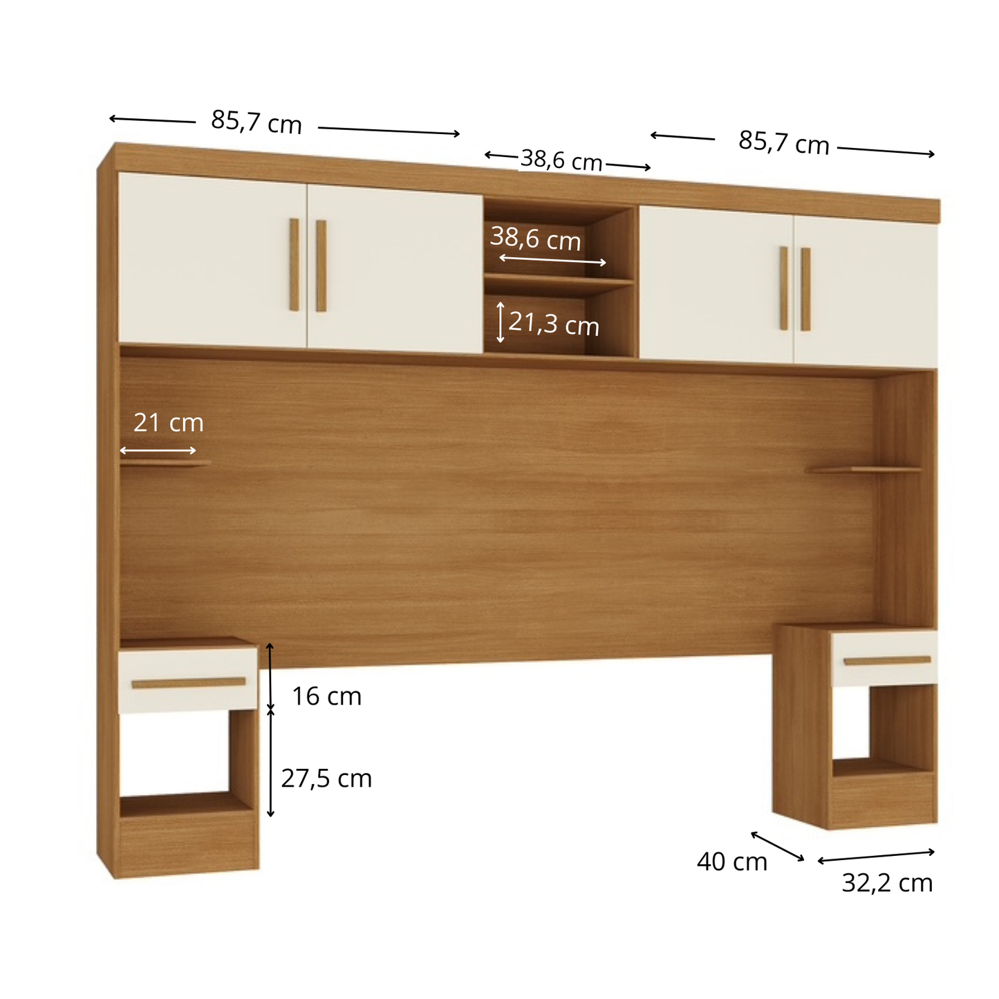 Set Modular Trasera Aéreo Veladores Canela Off White