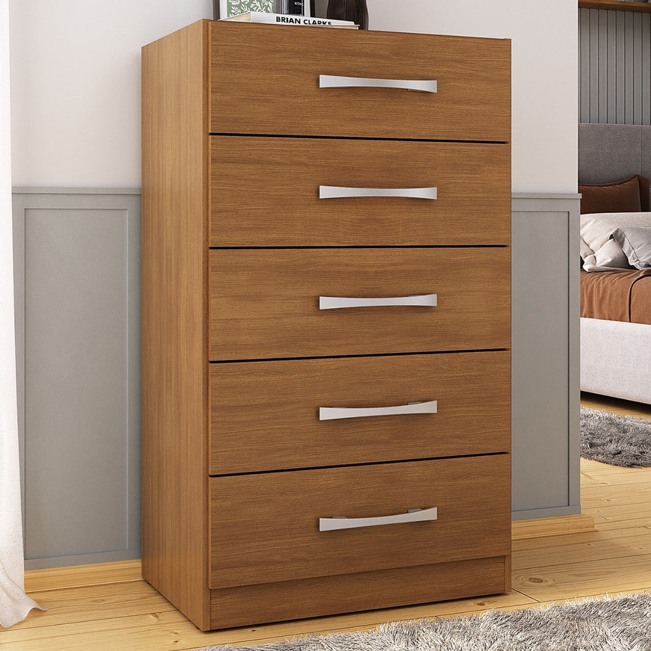 Cómoda 5 cajones Canela