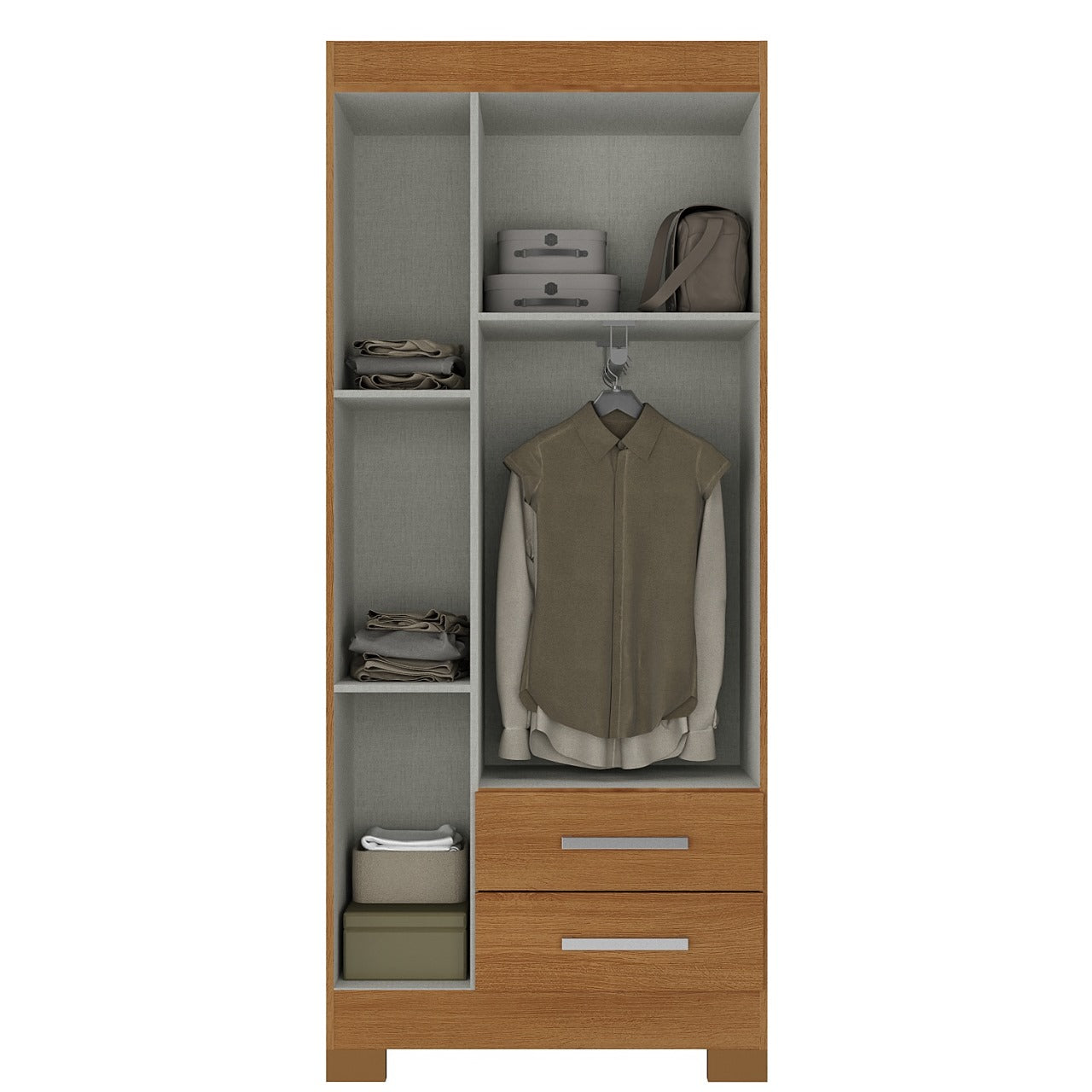 Combo Closet + Cómoda + Velador Canela