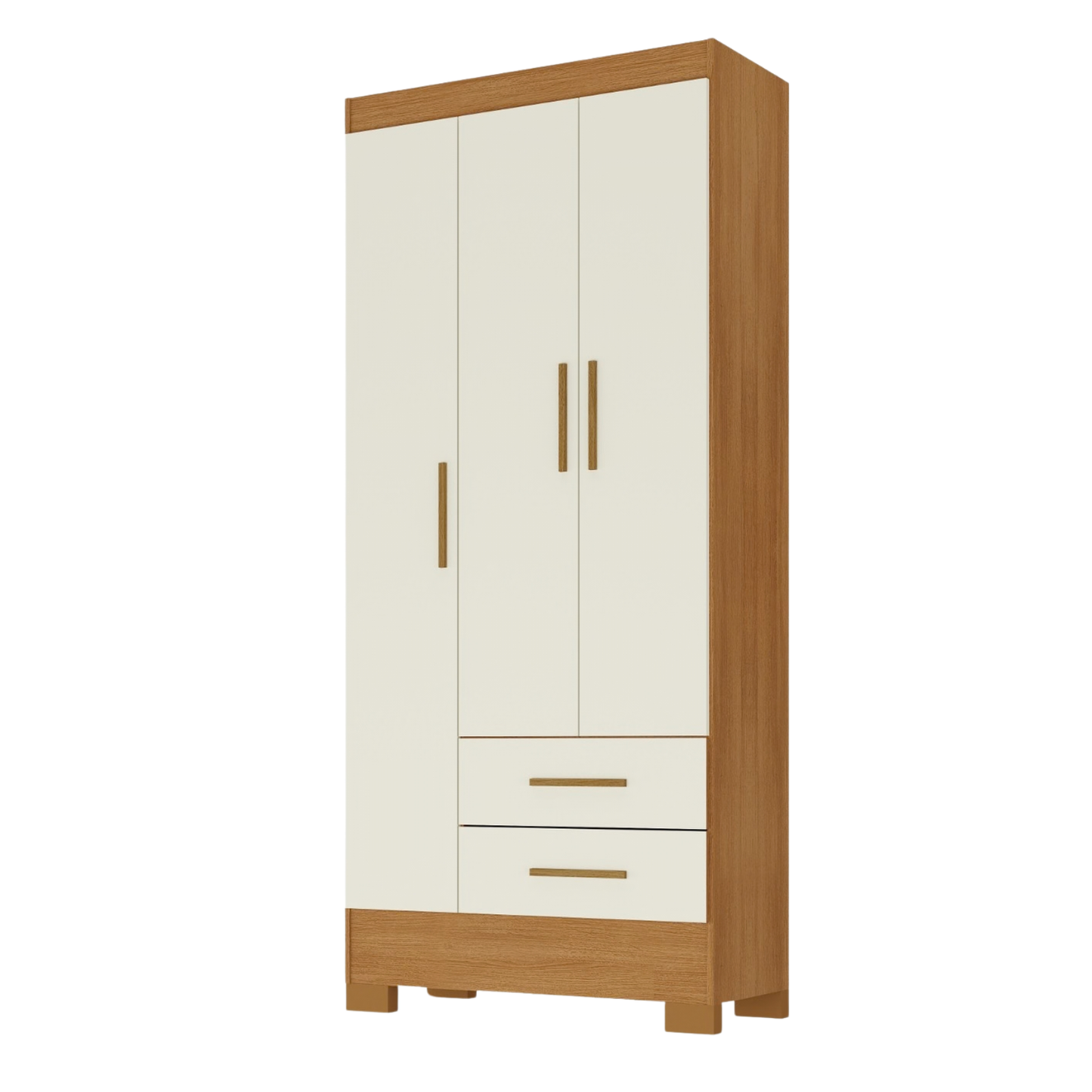 Closet 3 puertas 2 cajones Canela Off White