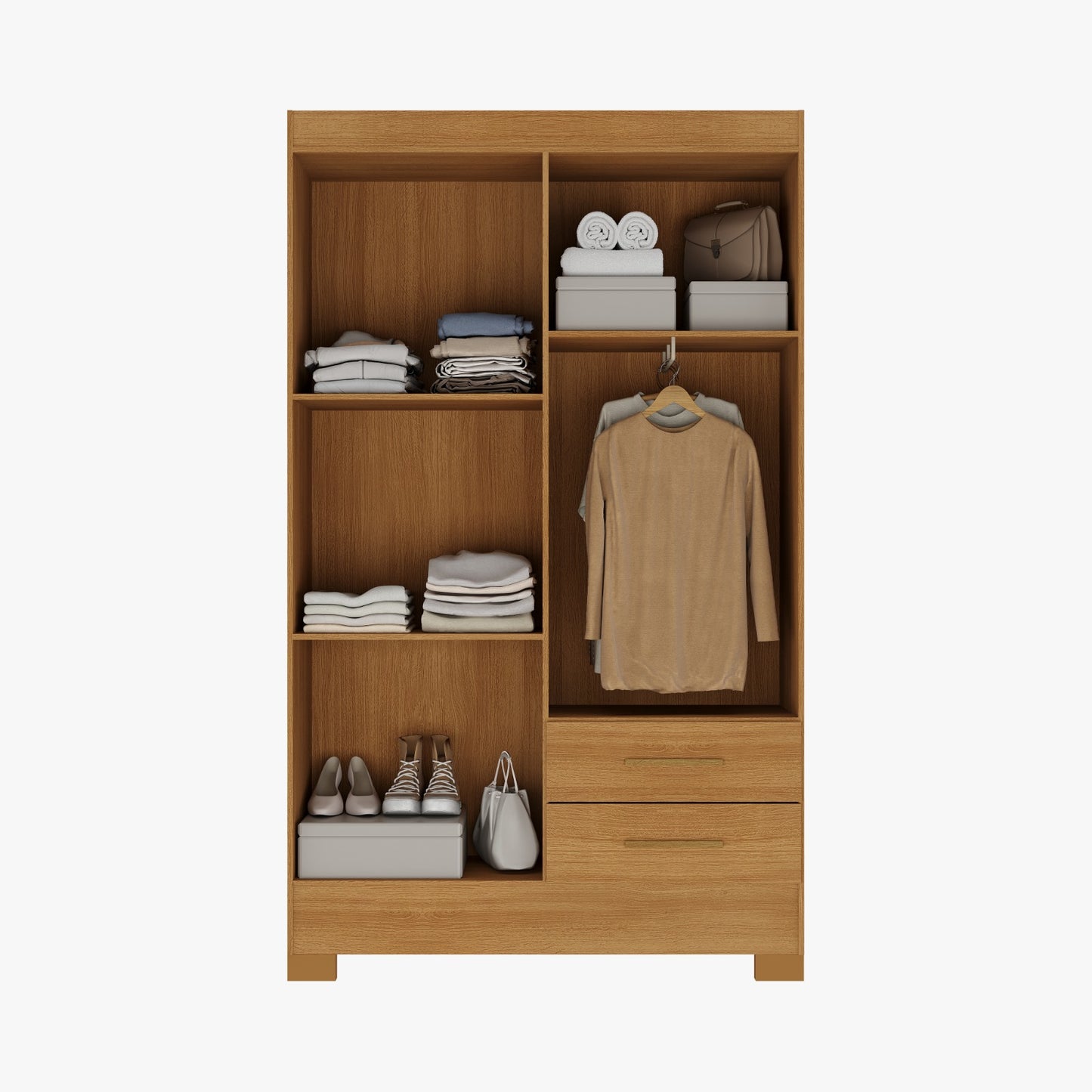 Closet 4 puertas 2 cajones Canela