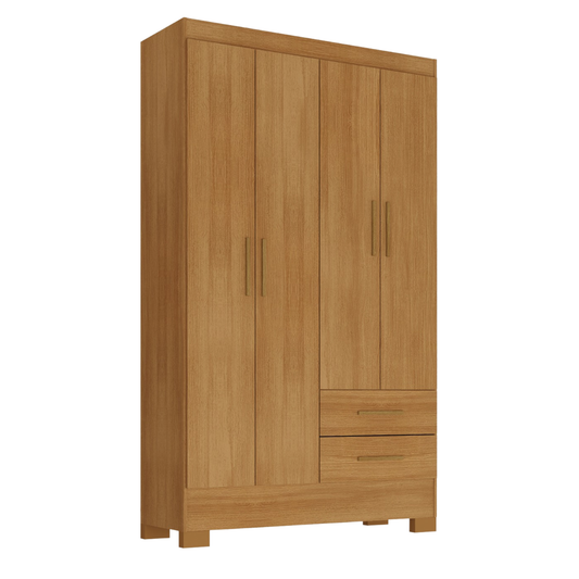 Closet 4 puertas 2 cajones Canela