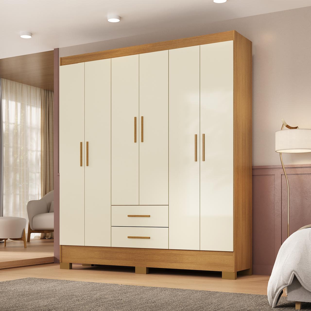 SECRETBASE カネゴン GOLD FULL color Closet 6 puertas 2 cajones Canela Off White – Mobilfrank